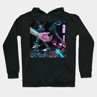 COLD LOVE. SCI-FI FUTURISTIC ART. ROBOTs and HEART Hoodie